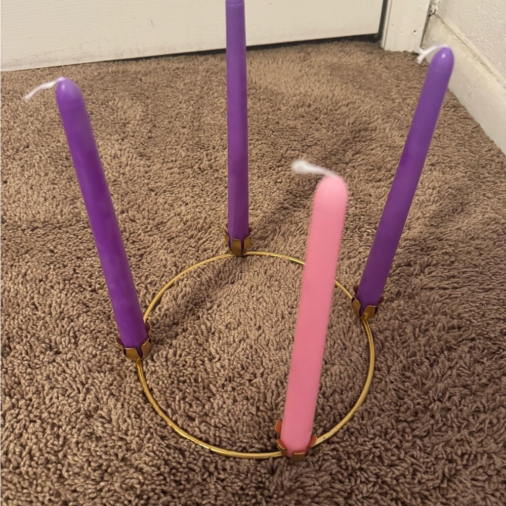 Purple and Pink Candle Holder Set